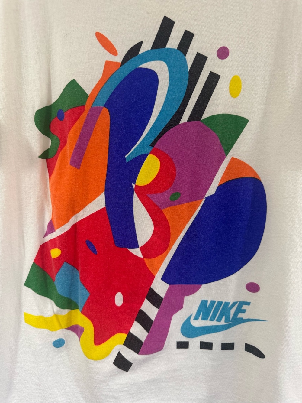 Vintage Nike Shirt Elite Abstract Art Colorful Print 90s Made In USA Size L - Picture 3 of 8